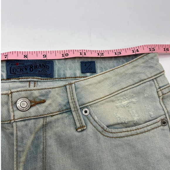 Lucky Brand 4/27 Distressed Lolita Mid Rise Skinny Light Wash Women's Jeans - Picture 6 of 7